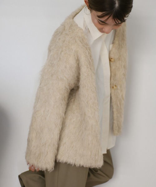 select MOCA（セレクトモカ）の「ロングシャギーカーディガン（カーディガン/ボレロ・レディース・チャコール/ベージュ・FREE）」の18枚目の写真