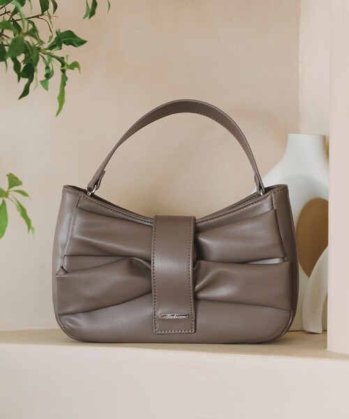 【2way】リボンギャザーミニバッグ（ショルダーバッグ）｜Tiaclasse（ティアクラッセ）