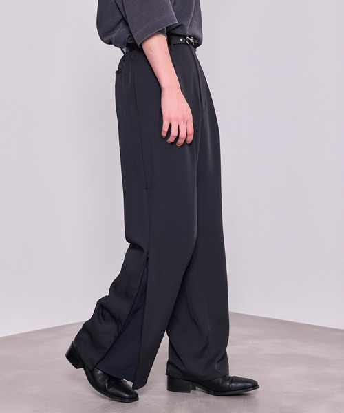 JUNRED(ジュンレッド)の「【 セットアップ対応 】ドライドレープ サイドジップデザイン パンツ(その他パンツ・メンズ・ブラック/ネイビー・S/M/L)」の3枚目の写真