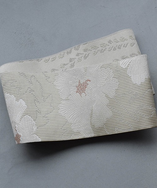 帯単品 小袋帯 協和織物 博多織 日本製 ベージュ×オフベージュ（和装小物）｜utatane（ウタタネ）