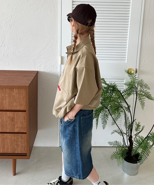 sedacle(セダクル)の「刺繍アノラック半袖シャツ(シャツ/ブラウス・メンズ・ベージュ/ライトグレー/チャコールグレー・LARGE/MEDIUM/SMALL)」の8枚目の写真