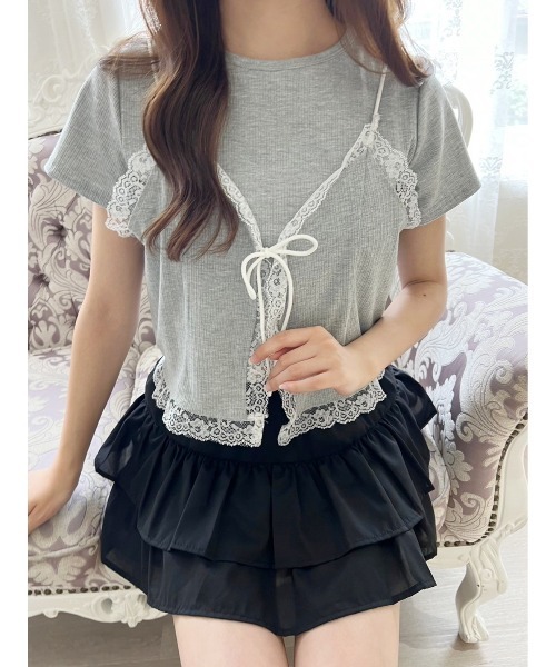 セール】レースキャミセットTシャツ（Tシャツ/カットソー