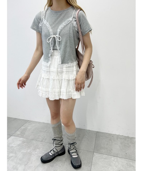 PHILLY(フィリー)の「レースキャミセットTシャツ(Tシャツ/カットソー・レディース・ホワイト/グレー/ブラック・FREE)」の21枚目の写真