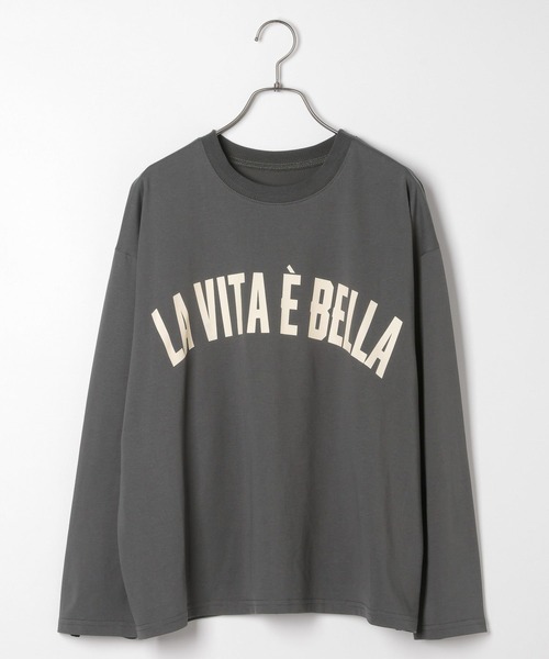 Heather(ヘザー)の「WEB限定 アソートロゴBIGロンT 143364(Tシャツ/カットソー・レディース・ピンク/アイボリー/チャコールグレー/ネイビー・FREE)」の20枚目の写真
