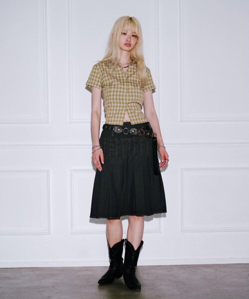 WHO'S WHO gallery（フーズフーギャラリー）の「プリーツミディスカート（スカート・レディース・ブラック/ネイビー・FREE）」の12枚目の写真