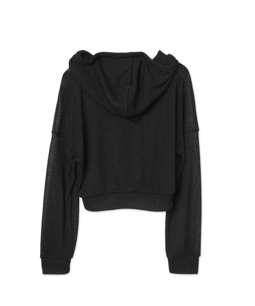 dispark（ディスパーク）の「DISPARK/透かし編みクロップドパーカー（パーカー・レディース・グレー/ブラック・FREE）」の13枚目の写真