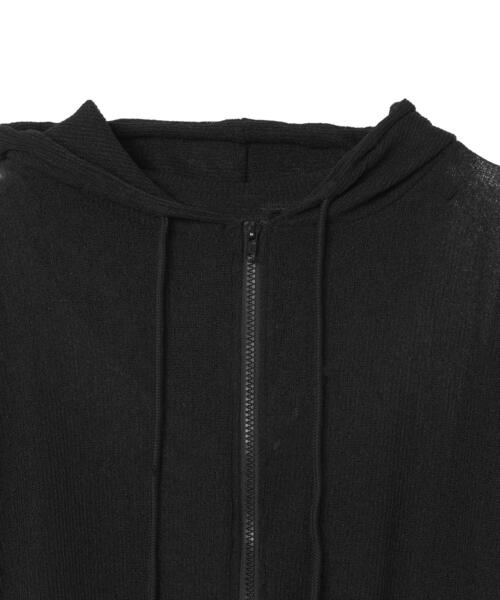 dispark（ディスパーク）の「DISPARK/透かし編みクロップドパーカー（パーカー・レディース・グレー/ブラック・FREE）」の14枚目の写真