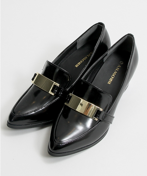 WEGO（ウィゴー）の「WEGO/プレートポインテッドローファー（ドレスシューズ・レディース・ホワイト/ブラック/ブラック系その他・MEDIUM/LARGE）」の10枚目の写真