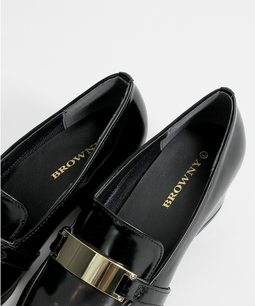 WEGO（ウィゴー）の「WEGO/プレートポインテッドローファー（ドレスシューズ・レディース・ホワイト/ブラック/ブラック系その他・MEDIUM/LARGE）」の6枚目の写真