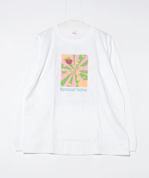 Mag.(マグ)の「【Spread Love】オリジナルプリント L/S T(Tシャツ/カットソー・レディース・ブラック/ホワイト・MEDIUM/LARGE)」の1枚目の写真
