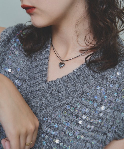 Unitage（ユニテージ）の「スパンコールニットベスト（ベスト・レディース・アイボリー/その他/グレー・FREE）」の15枚目の写真