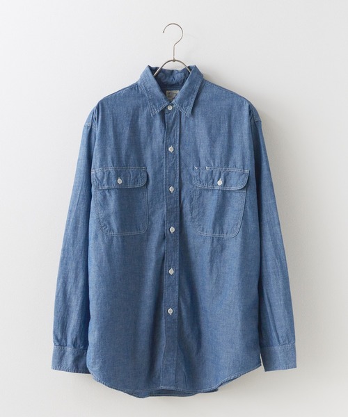 極美品【オアスロウ】シャンブレーシャツ 3 ワークシャツ 長袖 マチ付き 三本針 orSlow（オアスロウ） / WORK CHAMBRAY SHIRT（ワーク