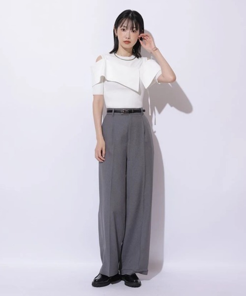 Mystrada（マイストラーダ）の「ワンタックストレートパンツ（その他パンツ・レディース・ピンク/ホワイト/グレー/ブラック/ミント/ピンク系その他・38/36/34）」の16枚目の写真