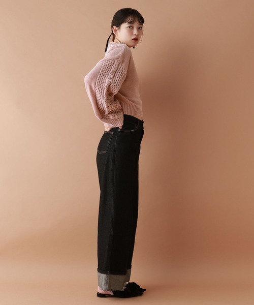 RAGEBLUE（レイジブルー）の「ボリュームスリーブ/袖ラインモールニット（ニット/セーター・レディース・オフホワイト/ブルー/ブラック/オレンジ/オレンジ系その他7/ブラウン/ピンク/レッド・FREE）」の21枚目の写真