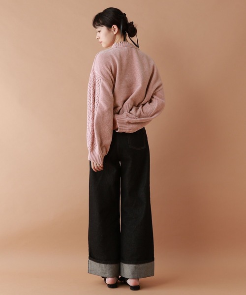 RAGEBLUE（レイジブルー）の「ボリュームスリーブ/袖ラインモールニット（ニット/セーター・レディース・オフホワイト/ブルー/ブラック/オレンジ/オレンジ系その他7/ブラウン/ピンク/レッド・FREE）」の22枚目の写真