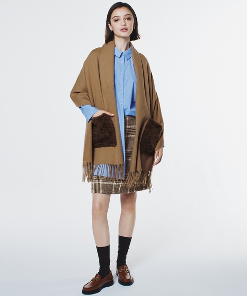 STRAWBERRY-FIELDS（ストロベリーフィールズ）の「ミディ丈シャツ（Tシャツ/カットソー・レディース・オフホワイト/サックスブルー・2）」の8枚目の写真