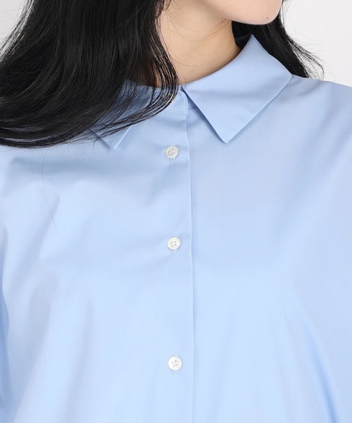 STRAWBERRY-FIELDS（ストロベリーフィールズ）の「ミディ丈シャツ（Tシャツ/カットソー・レディース・オフホワイト/サックスブルー・2）」の12枚目の写真