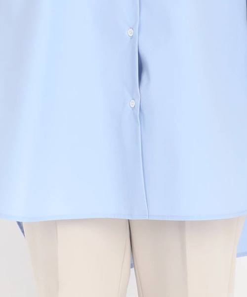 STRAWBERRY-FIELDS（ストロベリーフィールズ）の「ミディ丈シャツ（Tシャツ/カットソー・レディース・オフホワイト/サックスブルー・2）」の4枚目の写真