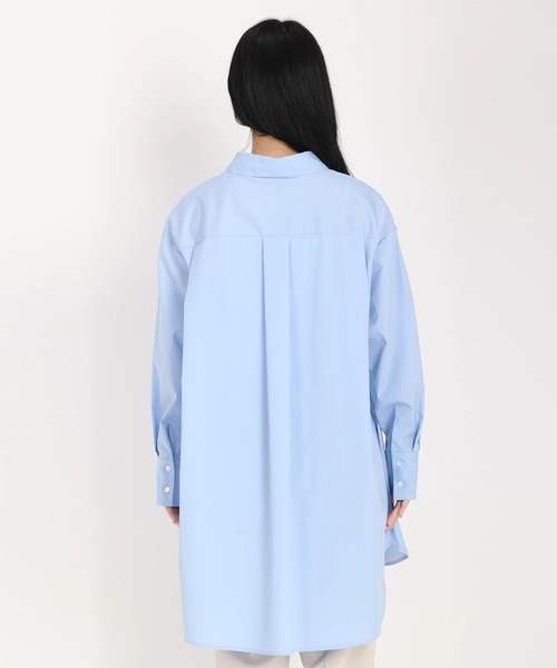 STRAWBERRY-FIELDS（ストロベリーフィールズ）の「ミディ丈シャツ（Tシャツ/カットソー・レディース・オフホワイト/サックスブルー・2）」の11枚目の写真