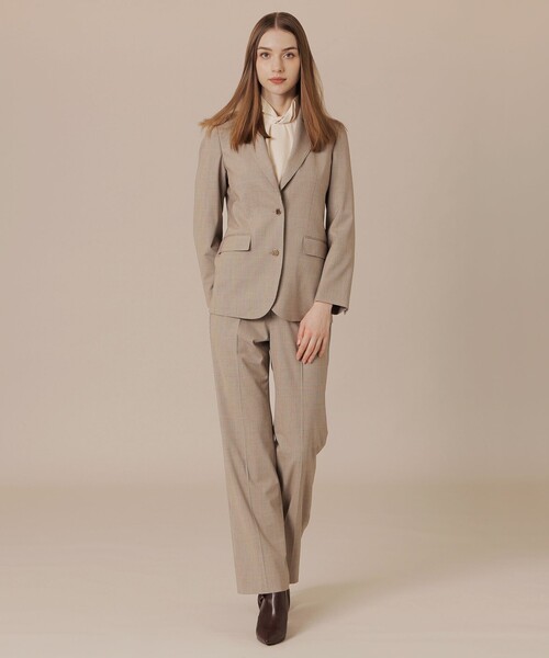 MACKINTOSH LONDON(マッキントッシュ ロンドン)の「マイクロピーチストレッチジャケット(テーラードジャケット・レディース・ベージュ/ブラック・40/38)」の6枚目の写真