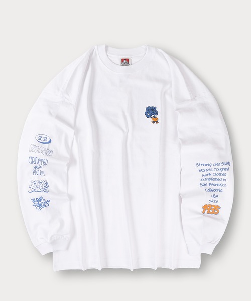 BEN DAVIS(ベンデイビス)の「【BENDAVIS/ベンデイビス】BUBBLE LETTERS L/S TEE/バブルロゴ バックプリント&アームプリントロングTシャツ オーバーサイズ(Tシャツ/カットソー・メンズ・ダークグレー/アッシュグレー/ホワイト/チャコールグレー・L/M/XL)」の5枚目の写真