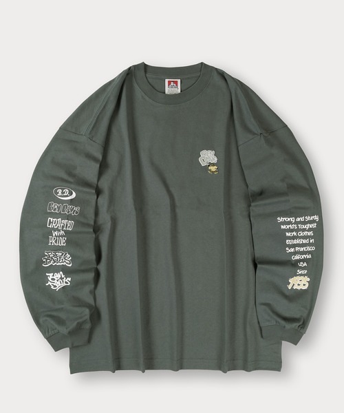 BEN DAVIS(ベンデイビス)の「【BENDAVIS/ベンデイビス】BUBBLE LETTERS L/S TEE/バブルロゴ バックプリント&アームプリントロングTシャツ オーバーサイズ(Tシャツ/カットソー・メンズ・ダークグレー/アッシュグレー/ホワイト/チャコールグレー・L/M/XL)」の7枚目の写真