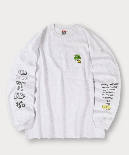 BEN DAVIS(ベンデイビス)の「【BENDAVIS/ベンデイビス】BUBBLE LETTERS L/S TEE/バブルロゴ バックプリント&アームプリントロングTシャツ オーバーサイズ(Tシャツ/カットソー・メンズ・ダークグレー/アッシュグレー/ホワイト/チャコールグレー・L/M/XL)」の9枚目の写真