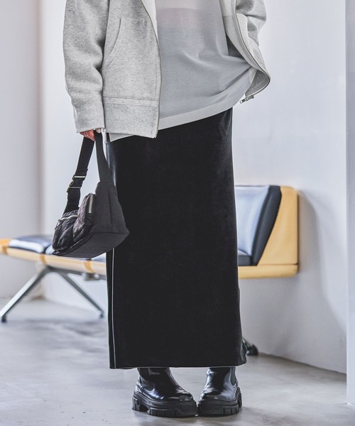HEREIAM（ヘレイアム）の「【HEREIAM】ストレッチベロアスカート（スカート・レディース・カーキ/ブラック・SMALL/MEDIUM）」の18枚目の写真