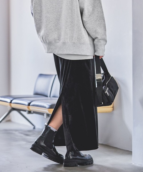 HEREIAM（ヘレイアム）の「【HEREIAM】ストレッチベロアスカート（スカート・レディース・カーキ/ブラック・SMALL/MEDIUM）」の13枚目の写真