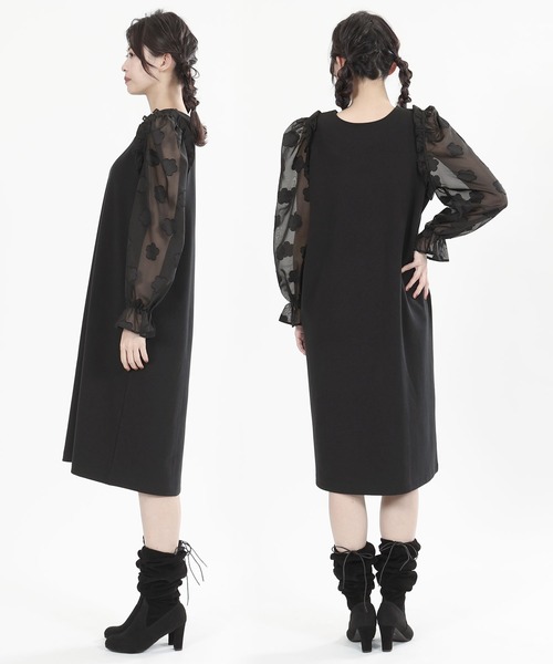 MARY QUANT(マリークワント)の「デイジーカットジャカード ワンピース(ワンピース・レディース・ブラック/アイボリー・M)」の6枚目の写真