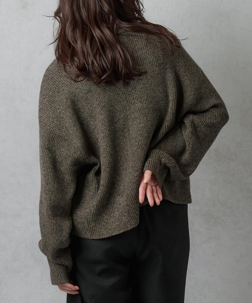 Lull（ルル）の「【Lull / ルル】Wジップニットジャケット（ニット/セーター・レディース・チャコール/アイボリー/カーキ・ONESIZE）」の15枚目の写真