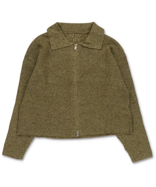 Lull（ルル）の「【Lull / ルル】Wジップニットジャケット（ニット/セーター・レディース・チャコール/アイボリー/カーキ・ONESIZE）」の8枚目の写真