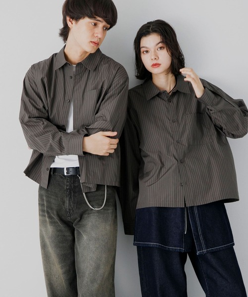 SENSE OF PLACE by URBAN RESEARCH（センスオブプレイスバイアーバンリサーチ）の「『ユニセックス』アソートボクシーシャツ（シャツ/ブラウス・メンズ・チャコールグレー/ブラック系その他/ブルー/ブラウン系その他/ブルー系その他・LARGE/MEDIUM）」の3枚目の写真