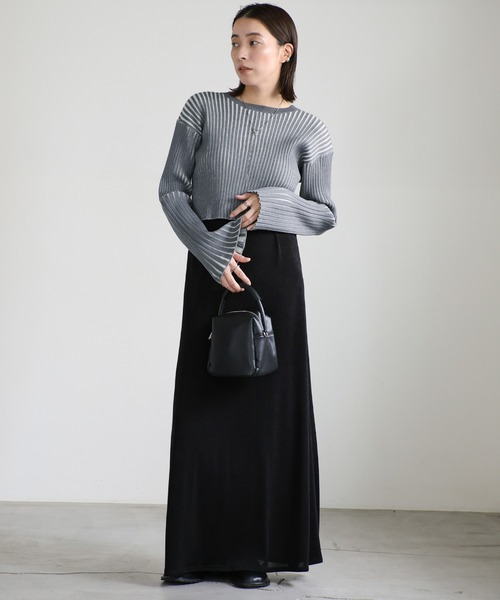 セール】リブストライプショートニット（ニット/セーター）｜select