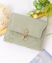 Lace Ladies（レースレディース）の「レザー調 フラワー デザイン 三つ折り 財布（財布）」