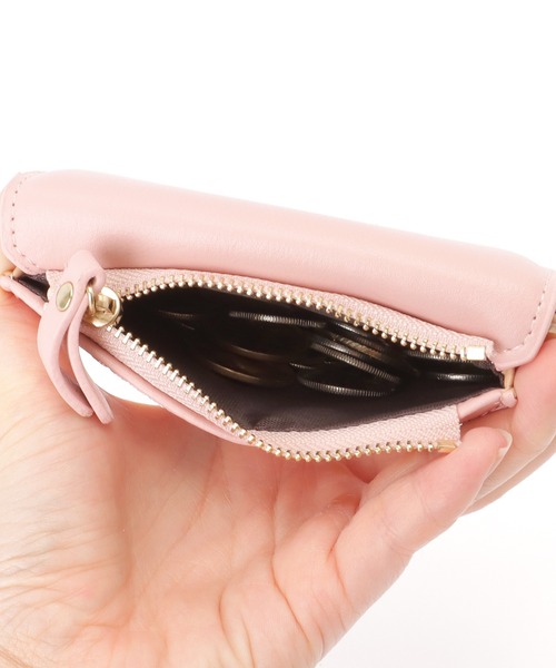 【AIGNER】アイグナー 三つ折財布 ローズピンク レザー 美品 ads016_pink.jpg