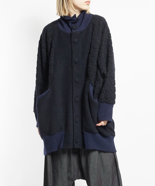 gomme（ゴム）の「パイルドットJQ　バルーンジャケット（その他アウター・レディース・ネイビー/ブラック/チャコールグレー・MEDIUM）」の3枚目の写真