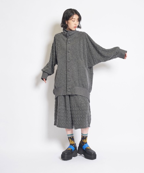 gomme（ゴム）の「パイルドットJQ　バルーンジャケット（その他アウター・レディース・ネイビー/ブラック/チャコールグレー・MEDIUM）」の6枚目の写真