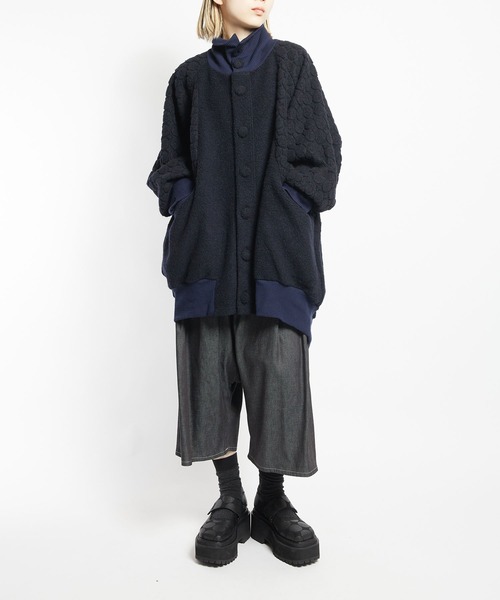 gomme（ゴム）の「パイルドットJQ　バルーンジャケット（その他アウター・レディース・ネイビー/ブラック/チャコールグレー・MEDIUM）」の10枚目の写真