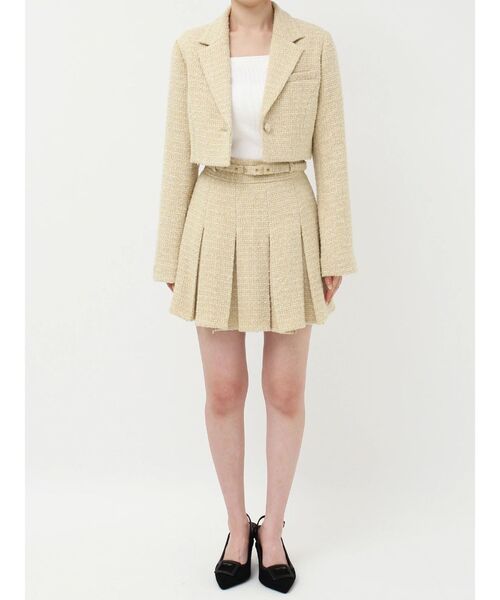 RESEXXY(リゼクシー)の「ツイードクロップドジャケット【セットアップ着用可能】(テーラードジャケット・レディース・イエロー/ブラック/ブルー・FREE)」の13枚目の写真