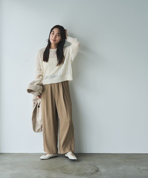 RONEL（ロネル）の「イージーワイドパンツ（スラックス・レディース・ブラック/モカ・L/M/S）」の16枚目の写真