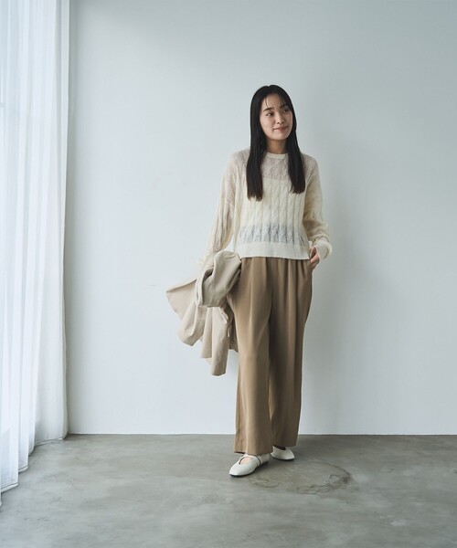 RONEL（ロネル）の「イージーワイドパンツ（スラックス・レディース・ブラック/モカ・L/M/S）」の19枚目の写真