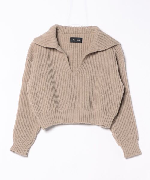 THISIS(ディスイズ)の「クロップド丈 ニットトップス レディース(ニット/セーター・レディース・ブルー/グレー/ブラック/アイボリー/ベージュ・FREE)」の7枚目の写真