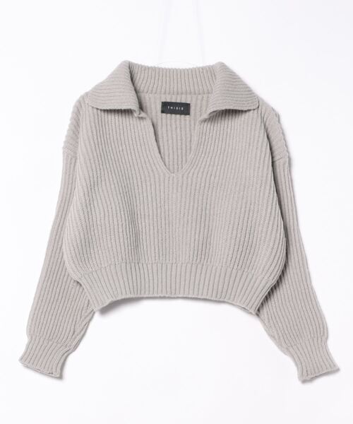 THISIS(ディスイズ)の「クロップド丈 ニットトップス レディース(ニット/セーター・レディース・ブルー/グレー/ブラック/アイボリー/ベージュ・FREE)」の16枚目の写真