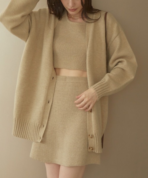 ACYM（アシーム）の「Betty over knit カーディガン（カーディガン/ボレロ・レディース・グレー/ブラック/ベージュ・FREE）」の3枚目の写真
