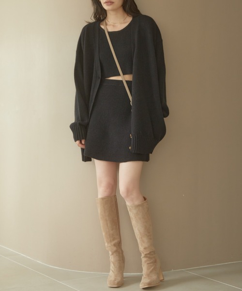 ACYM（アシーム）の「Betty over knit カーディガン（カーディガン/ボレロ・レディース・グレー/ブラック/ベージュ・FREE）」の18枚目の写真