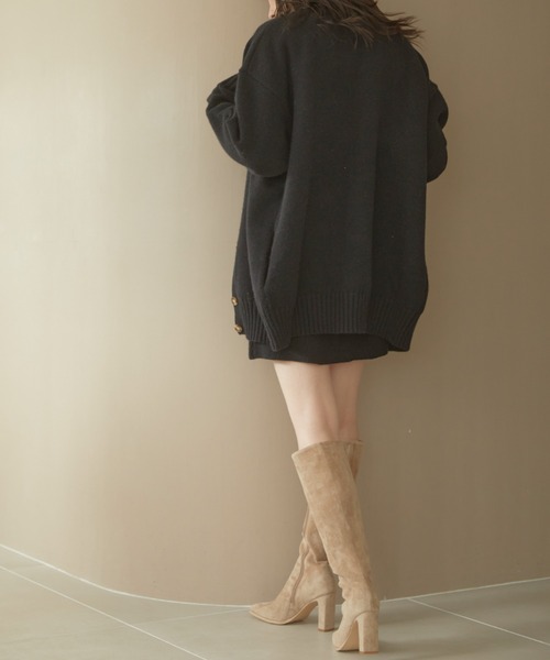 ACYM（アシーム）の「Betty over knit カーディガン（カーディガン/ボレロ・レディース・グレー/ブラック/ベージュ・FREE）」の5枚目の写真