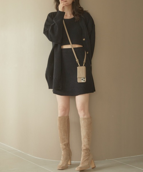 ACYM（アシーム）の「Betty over knit カーディガン（カーディガン/ボレロ・レディース・グレー/ブラック/ベージュ・FREE）」の4枚目の写真