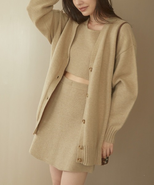 ACYM（アシーム）の「Betty over knit カーディガン（カーディガン/ボレロ・レディース・グレー/ブラック/ベージュ・FREE）」の10枚目の写真