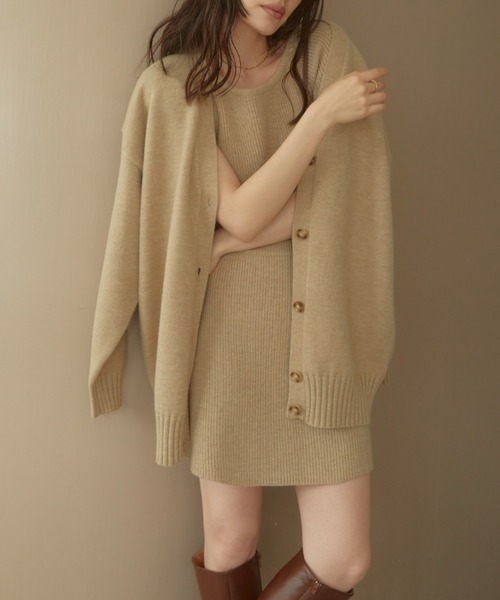 ACYM（アシーム）の「Betty over knit カーディガン（カーディガン/ボレロ・レディース・グレー/ブラック/ベージュ・FREE）」の12枚目の写真